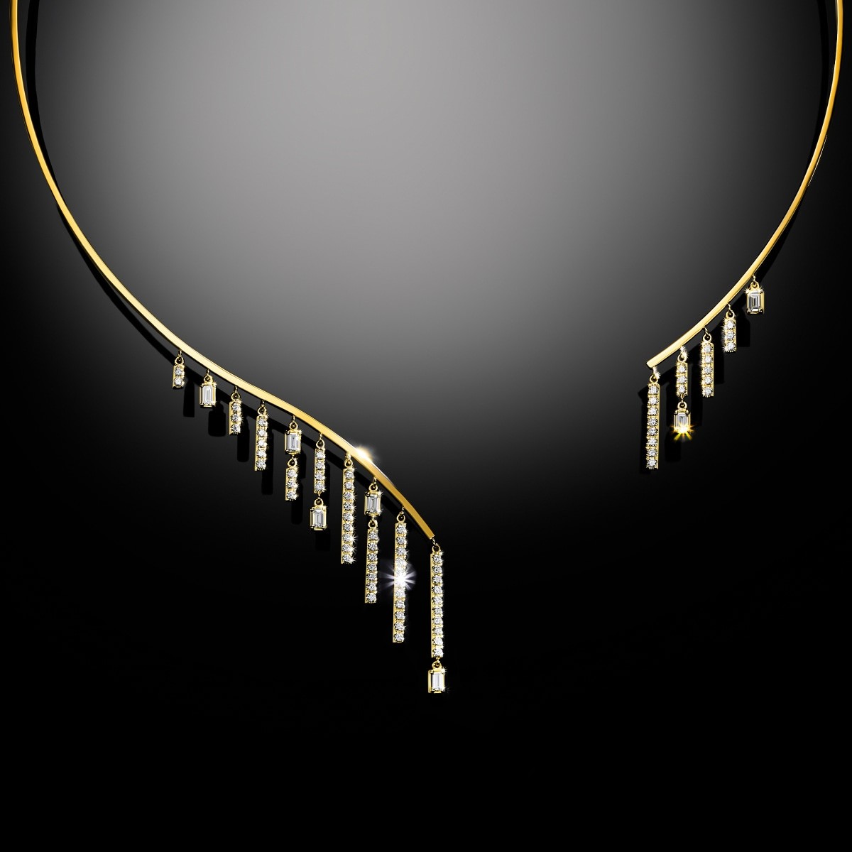 chandelier baguette grand 项链