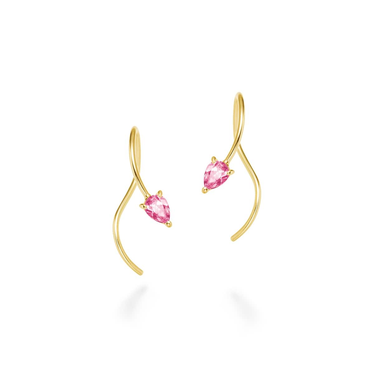 foliage petal 耳环 (粉红碧玺)