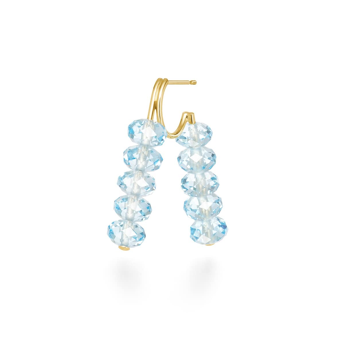 AHKAH spring sequin 耳环(蓝色托帕石)