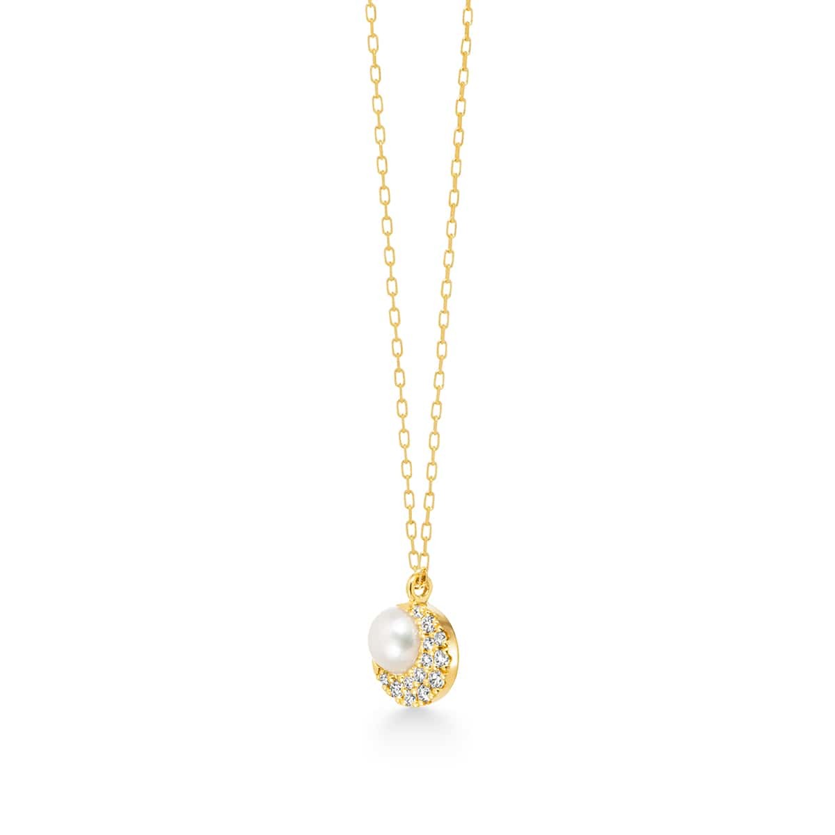 crescent pearl pavé 项链