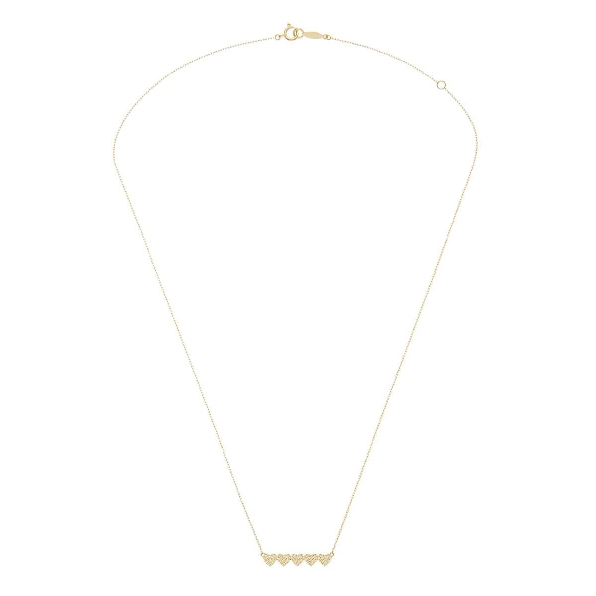 heart pavé quintet 项链