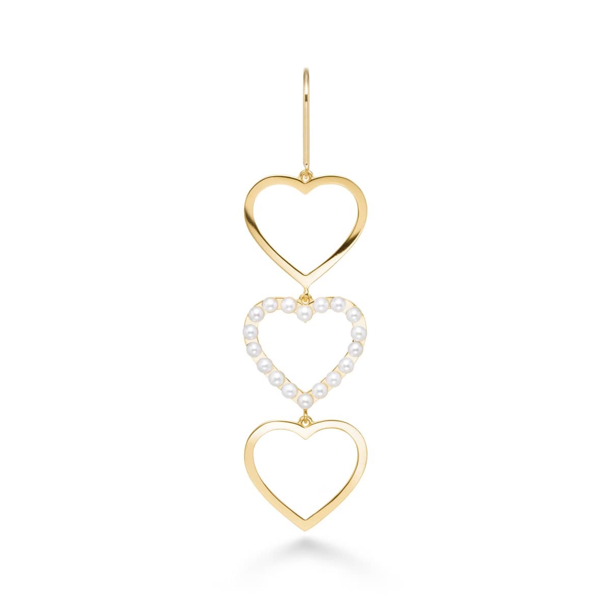 trois perle heart 耳环